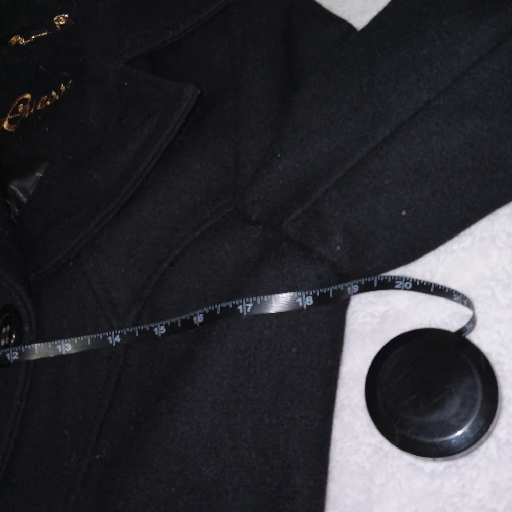 GUESS Jacket Womens Medium Double Breasted Wool Blend Pea Coat Preppy Vintage